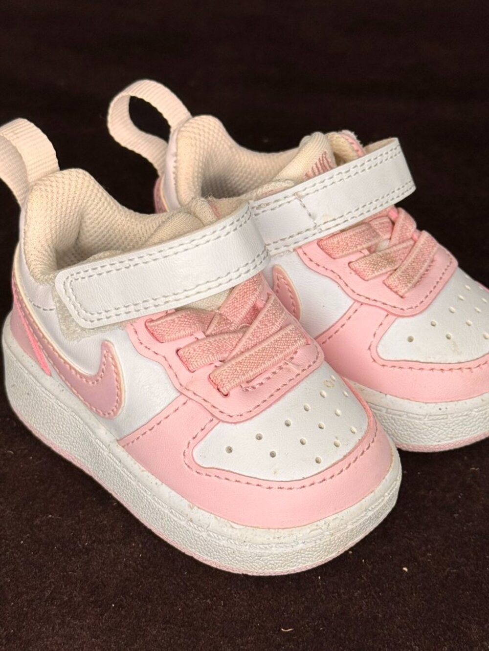 Nike Court Borough Low Recraft Toddler Sneakers White Pink Foam 2C